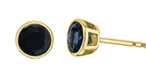 10K Yellow Gold Sapphire Stud Earrings