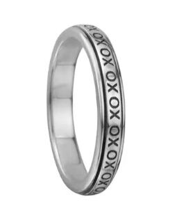 Sterling Silver XO Meditation Ring with Spinning Centre Band