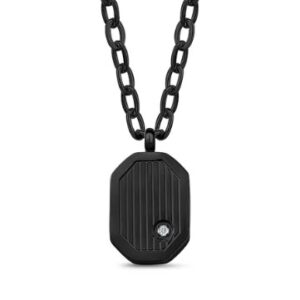 Black Stainless Steel Minimalist Dog Tag Pendant