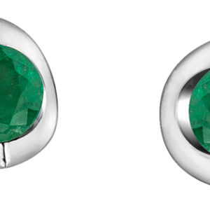 10K Emerald white gold stud earrings