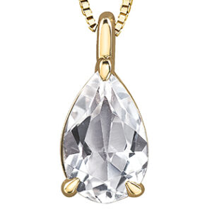 10K yellow pear shape white Topaz
