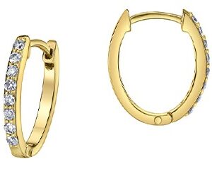 10K Yellow Gold Huggies set with 16 Natural Diamonds
