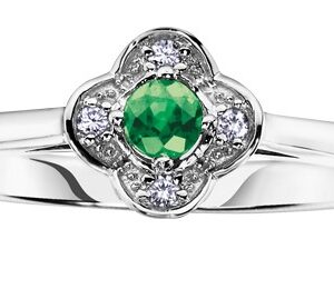 10K YG Emerald floral ring