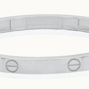Sterling Silver Rhodium Plated Designer Inspired Love Bangle