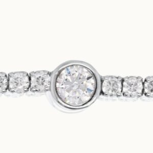 Sterling Silver Rhodium Plated Cubic Zirconia Tennis Bracelet