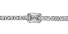Sterling Silver Rhodium Plated Cubic Zirconia Tennis Bracelet