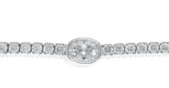 Sterling Silver Rhodium Plated Cubic Zirconia Tennis Bracelet