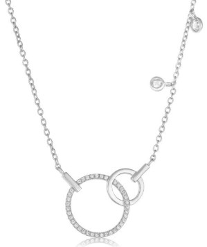 Sterling Silver, linked circle charm necklace