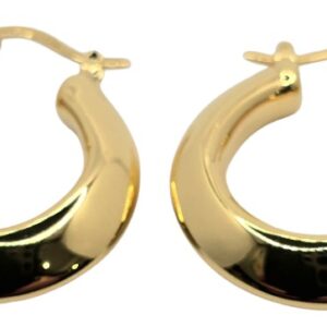 Sterling Silver Gold Vermeil U-Clip Hollow Hoops