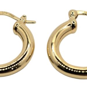 Sterling Silver Gold Vermeil U-Clip Hollow Hoops