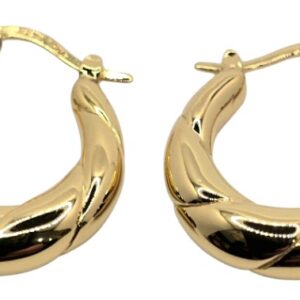 Sterling Silver Gold Vermeil U-Clip Hollow Hoops