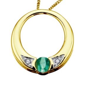 10K YG Emerald and Diamond necklace