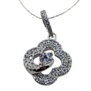 Sterling silver clover shaped pendant