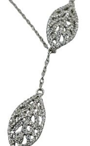 Sterling silver double leaf necklace