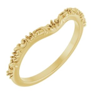 14K Yellow Gold Vintage-Inspired Contour Band