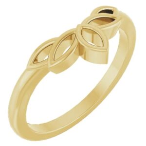 14K Yellow Gold Floral Contour Band