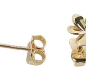 10K Yellow Gold Flower Stud Earrings