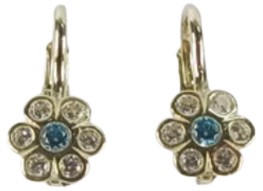 10K Yellow Gold Flower Drop Earrings