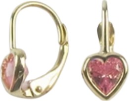 10K Yellow Gold Heart Earrings