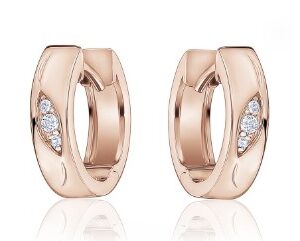 Rose gold plated silver huggies