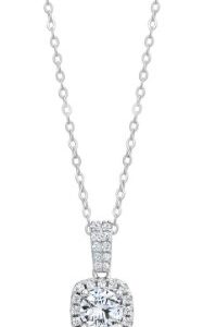 Moissanite necklace in sterling silver