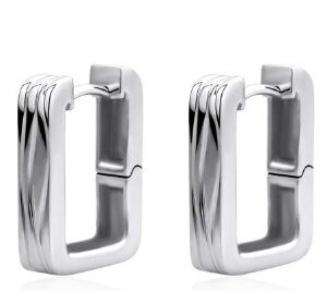 Sterling Silver Rectangular Huggies