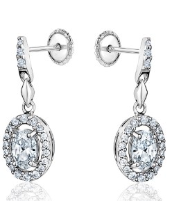 Silver earrings with cubic zirconia