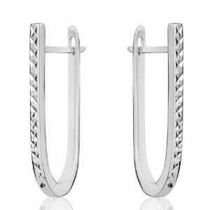 Sterling Silver hoops with hammered design