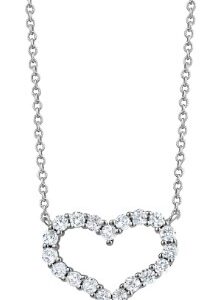Moissanite Heart Shape Pendant on Sterling Silver
