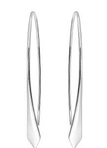 Rhodium plated silver earrings.