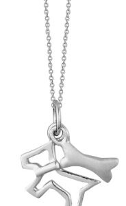 Sterling Silver Fox Terrier Dog Pendant with his bone