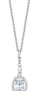 Rhodium plated silver pendant
