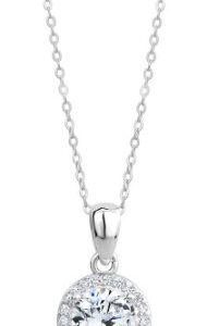 Sterling Silver Rhodium Plated Moissanite Pendant