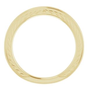 10K Yellow gold sculpted design wedding band