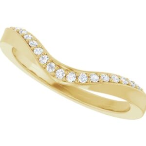 14K Yellow gold contour wedding band