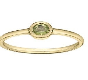 10K Yellow Gold Peridot Bezel ring
