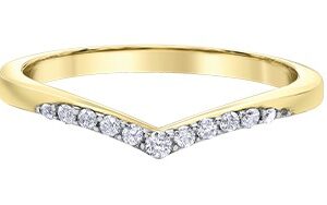 10K Yellow Gold Diamond V-Ring