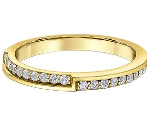 14K Yellow Gold Ring set with 20 Natural Round Diamonds
