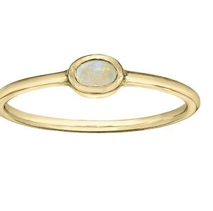 10K Yellow Gold Opal Bezel ring