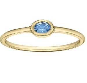 10K Yellow Gold Blue Topaz Bezel ring