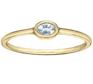 10K Yellow Gold Aquamarine Bezel ring