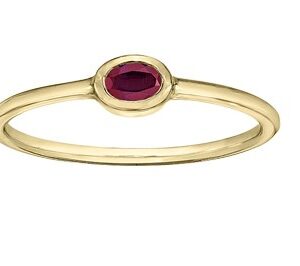10K Yellow Gold ruby Bezel ring