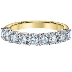 14KT Yellow and white gold ring set with lab grown diamonds