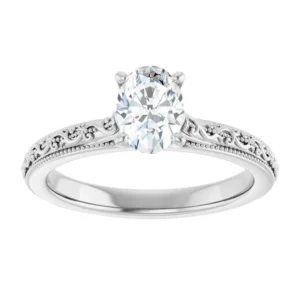 14K White Gold Solitaire Engagement Ring