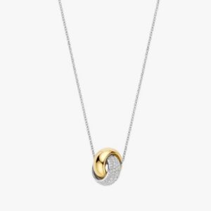 Sterling silver two tone necklace