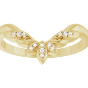 10K yellow gold contour lab grown diamond wedding band