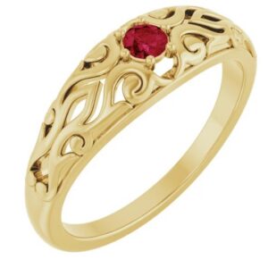 10K yellow gold ruby ring