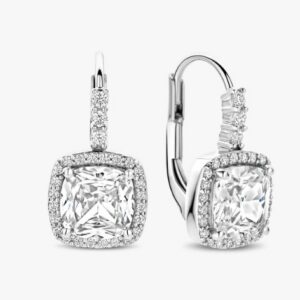 Sterling silver cubic zirconia hoop earrings
