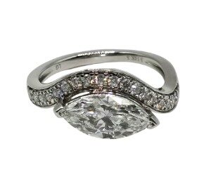 14K White Gold ring with Lab Grown diamonds